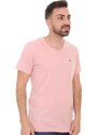 Camiseta Tommy Hilfiger Masculina Essential V-Neck Rosa Claro