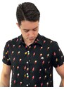 Camisa Aeropostale Masculina Manga Curta Popsicle Pattern Preta