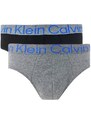 Cueca Calvin Klein Brief Cotton Stretch Preta e Cinza Blu Logo Pack C11.03 CZ06 2UN