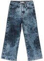 Carinhoso Calça Jeans Wide Leg Menina Cintura Alta Azul