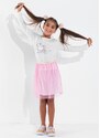 Moda Pop Blusa Infantil Off White com Aplique