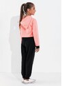 Moda Pop Casaco Infantil Rosa Neon com Capuz