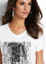 Bonprix T-Shirt com Estampa Frontal Nyc Branca