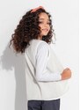 Moda Pop Colete Infantil Off White de Pelos Sintéticos
