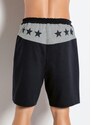 Moda Pop Short com Detalhes de Estrela Preto e Branco
