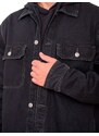Jaqueta Tommy Jeans Masculina Regular Utility Shirt Denim Black Preta