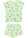 Alakazoo Pijama Curto Infantil Menina em Malha Estampado Verde