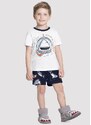 Alakazoo Pijama Infantil Menino Estampado Brilha no Escuro Branco