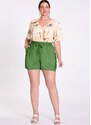 Lunender Mais Mulher Shorts em Viscose com Elástico Cós Verde