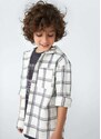Hering Camisa Infantil Menino Oversized em Xadrez Branco