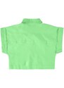 Gloss Camisa Cropped em Sarja Verde