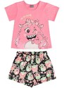 Quimby Pijama Infantil com Blusa e Short Rosa Pink