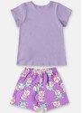 Up Baby Pijama Short e Blusa para Menina Roxo