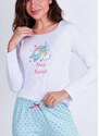 Pijama Feminino Longo Lupo 24420-001 1110-Branco