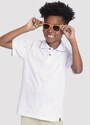 Alakazoo Camisa Polo Infantil Menina Estampada Branco