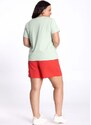 Lunender Mais Mulher T-Shirt Plus Size em Malha Estampada Verde