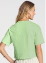 Lunender T-Shirt Cropped em Malha com Estampa Rio Verde