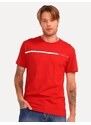 Camiseta Tommy Hilfiger Masculina Two Tone Chest Stripe Vermelha