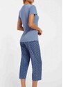 Pijama Feminino Curto Recco 20607 Azul-Wave-C--Est.-Chevron