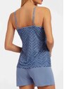 Pijama Feminino Curto Recco 20604 Azul-Wave-C--Est.-Chevron