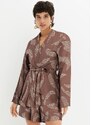 Bonprix Kimono Folhagem Pontilhada em Linho