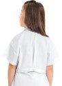 Gloss Camisa Cropped Juvenil em Tricoline Branco