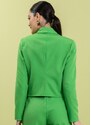 Cativa Blazer Feminino Cropped em Alfaiataria Verde