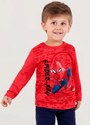 Brandili Camiseta Homem Aranha Infantil Unissex Vermelho