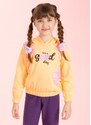 Cativa Kids Blusão Infantil Estampado com Glitter Laranja