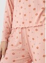 Malwee Pijama Feminino Floral Canelado Rosa