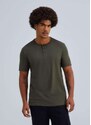 Hering Camiseta Masculina Henley Manga Curta Verde
